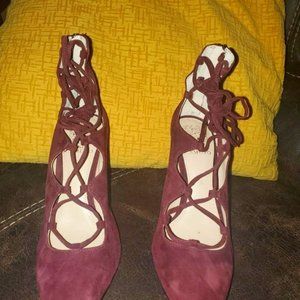 Vince Camuto burgundy suede heels
